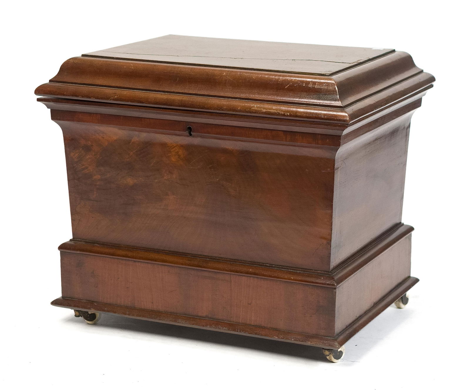 19TH C. CLASSICAL MAHOGANY CELLARETTE. (1 of 9)