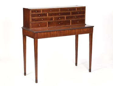 19TH C. ENGLISH MULTI DRAWER CABINET ON STAND.
