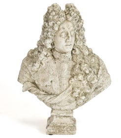 19TH C. FRENCH LARGE CAST STONE BUST.