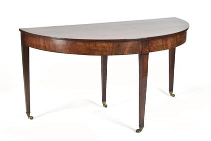 ENGLISH GEORGE III MAHOGANY DEMI-LUNE HUNT TABLE.