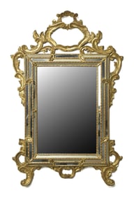 ANTIQUE ITALIAN GILT WALL MIRROR.