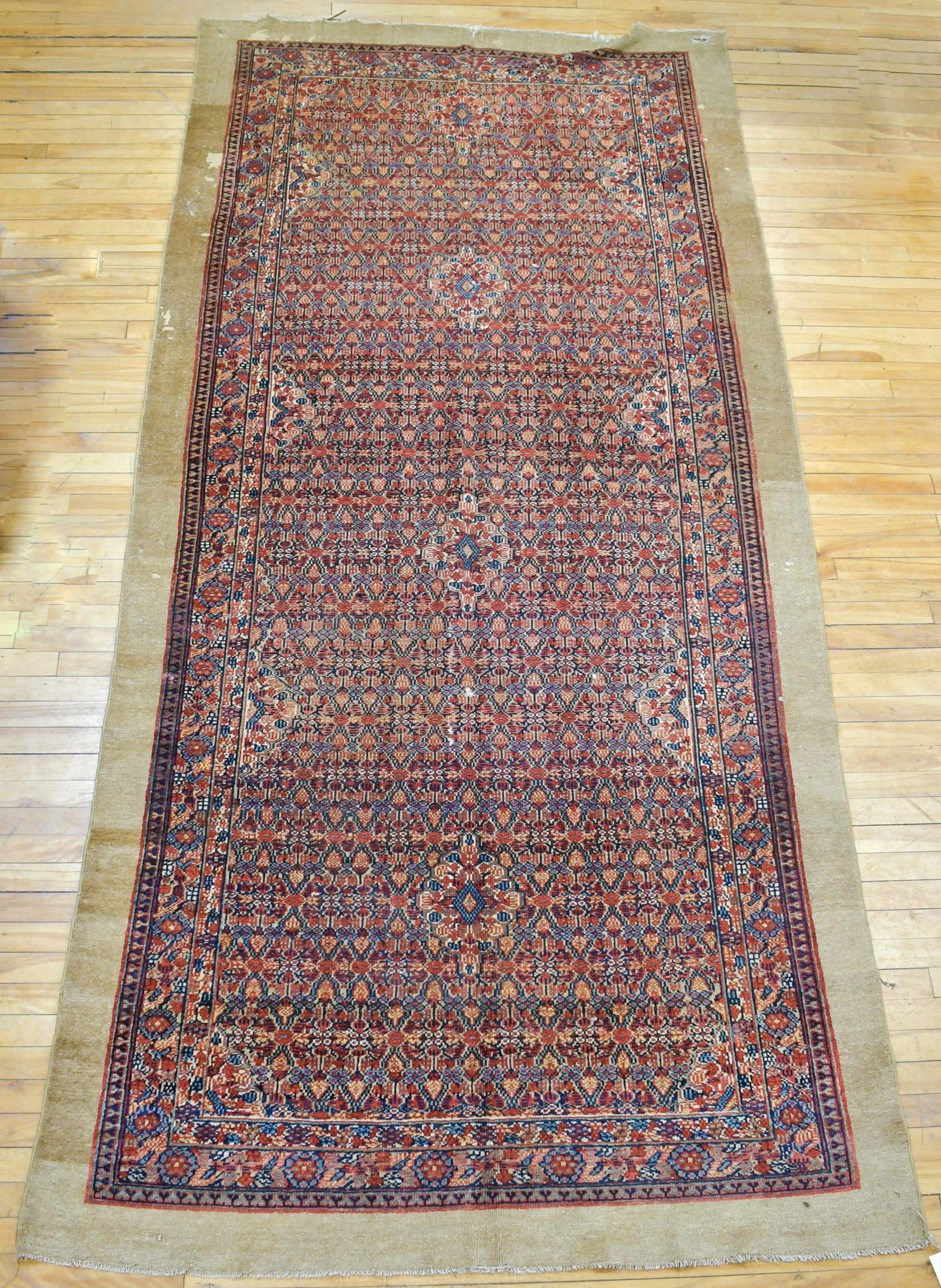 ANTIQUE ORIENTAL CAMEL HAIR RUNNER. (1 of 7)