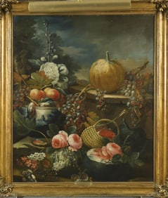 18TH ITALIAN OIL ON CANVAS, STILL LIFE.