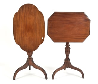 TWO FINE FEDERAL NEW YORK CANDLESTANDS.