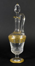 ST. LOUIS CRYSTAL THISTLE PATTERN CLARET JUG.