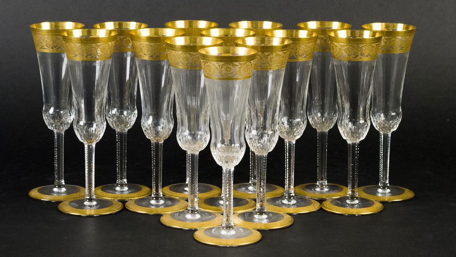 14  ST. LOUIS CRYSTAL THISTLE PATTERN FLUTES. (1 of 8)