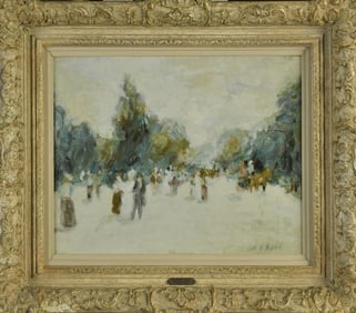 GABRIEL SPAT OIL PAINTING, BOISE DE BOULOGNE PARIS.