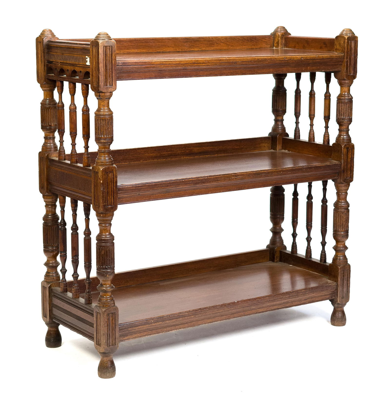 19TH C. LATE REGENCY CARVED OAK SERVER. (1 of 10)