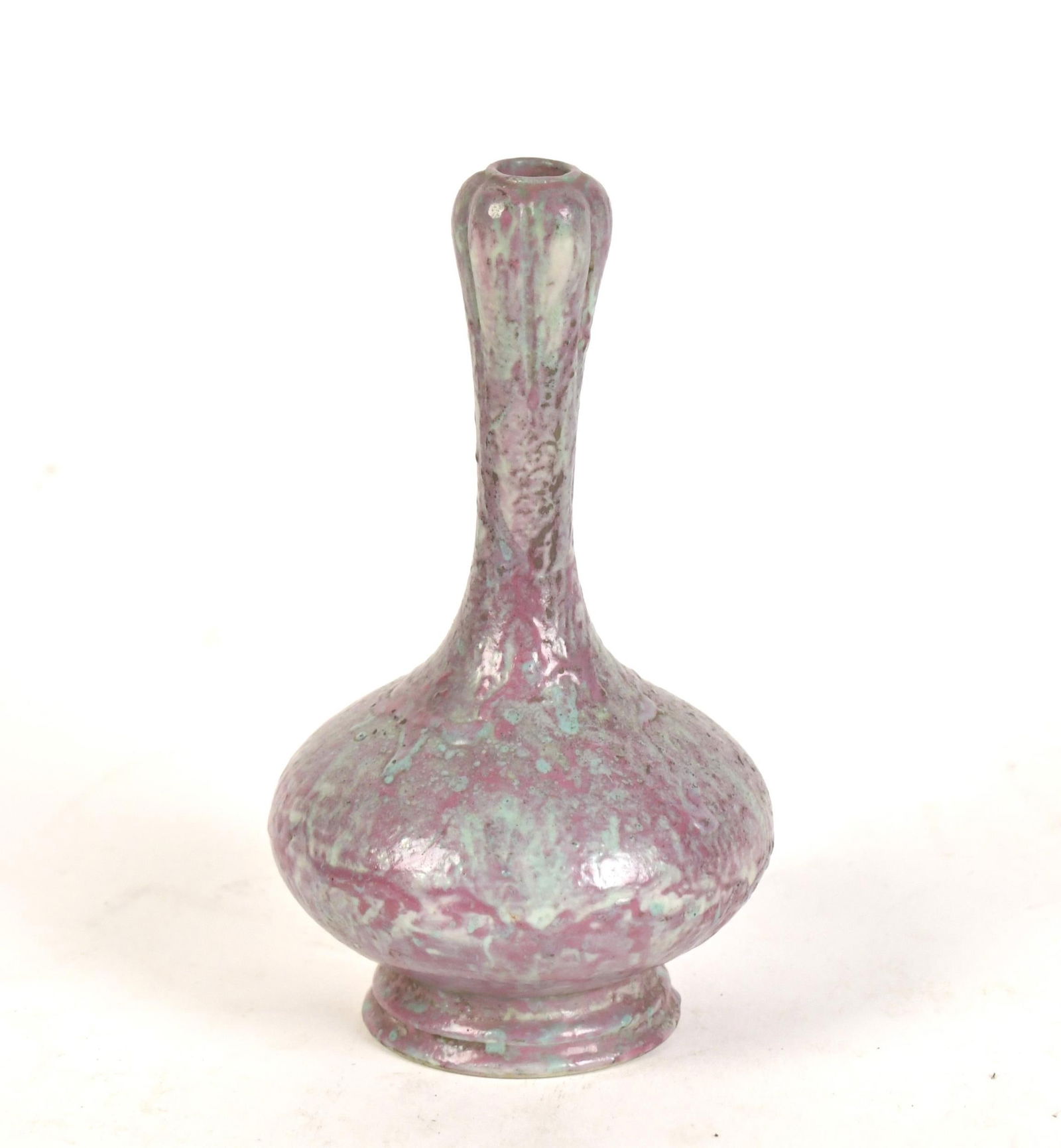 ANTIQUE SIGNED CHINESE MOTTLE GLAZED VASE. (1 of 6)