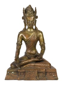 ANTIQUE CHINESE CROWNED BUDDHA.