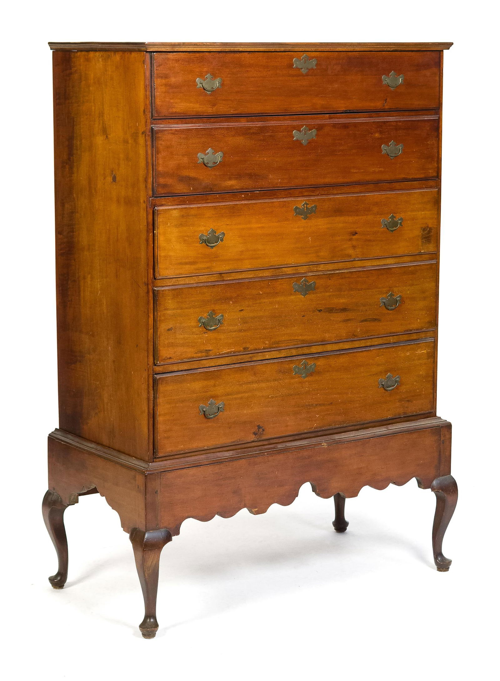 18TH C. QUEEN ANNE BLANKET CHEST ON FRAME. (1 of 16)