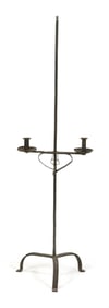 EARLY AMERICAN WROUGHT IRON FLOOR STANDING LIGHT.