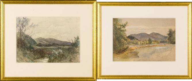 TWO ALFRED JONES WATERCOLORS, LANDSCAPES.