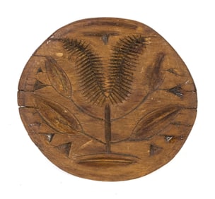 EARLY 19TH C. PA TULIP BUTTER STAMP.