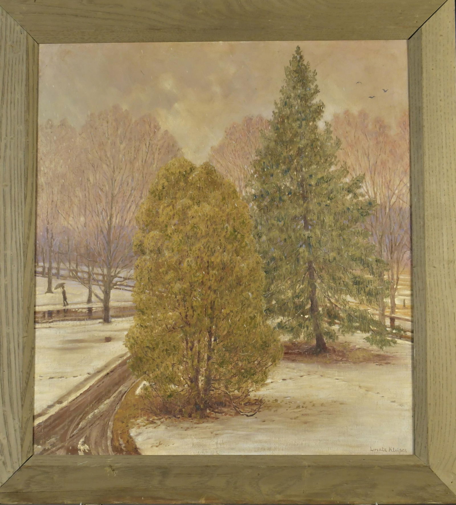 LORENTZ KLEISER OIL, MEETING SNOW 1933. (1 of 10)