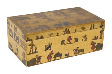 VINTAGE DECOUPAGE PAINT DECORATED BOX.