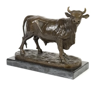 VINTAGE BONHEUR BRONZE BULL.