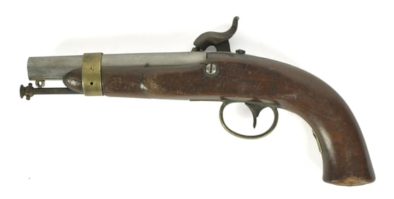 19TH C. US NAVY PERCUSSION PISTOL.