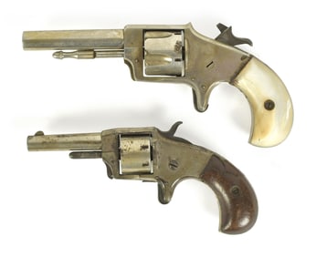 TWO 19TH C. SMALL BOOT REVOLVERS.