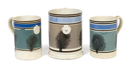 THREE ANTIQUE MOCHA MUGS, 4 OF 4.