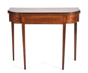 FEDERAL INLAID NEW ENGLAND CARD TABLE.