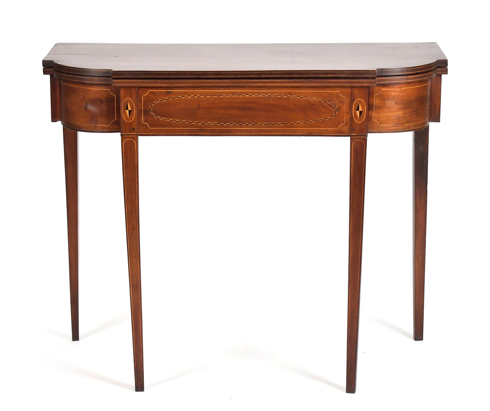 FEDERAL INLAID NEW ENGLAND CARD TABLE. (1 of 16)