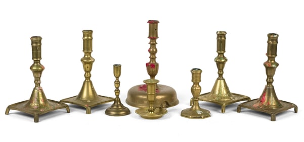 EARLY BRASS LIGHTING, 8 PCS.