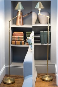 PR. RALPH LAUREN BRASS FLOOR LAMPS.