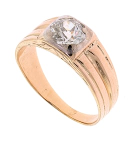 14K GOLD 1.0 CT. OLD EUROPEAN CUT DIAMOND RING.