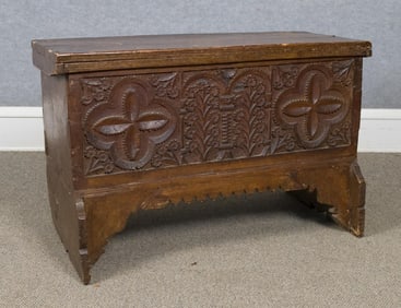 EARLY 18TH C. CARVED SYRIAN TRUNK.