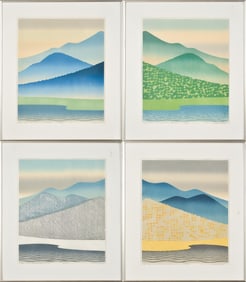 SABRA FIELD WOODBLOCK SUITE, LAKE NEAR MOUNTAINS.