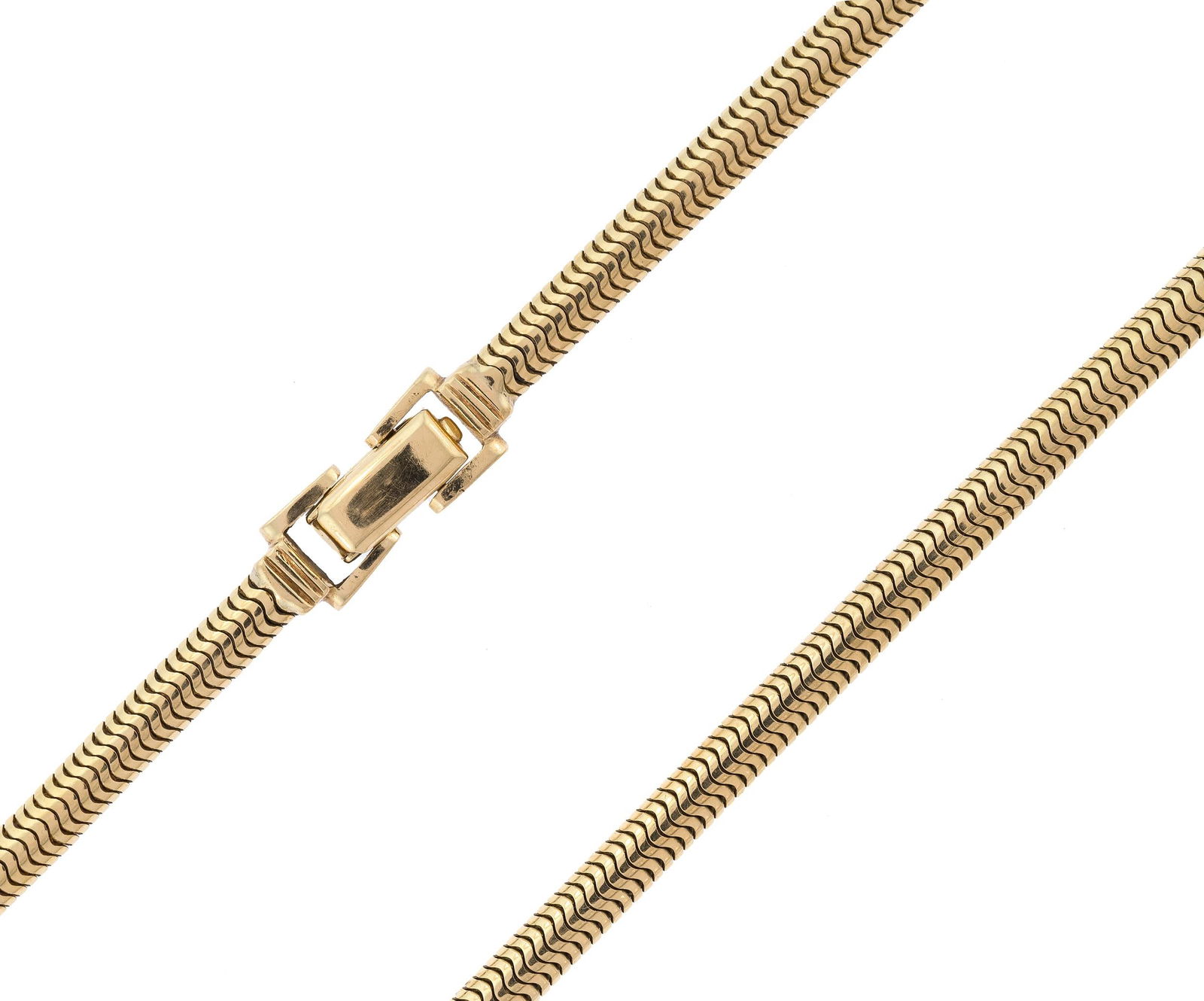 VINTAGE 14K YELLOW GOLD SNAKE CHAIN. (1 of 9)