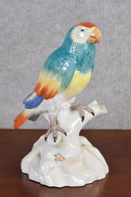 ANTIQUE MEISSEN PARROT.