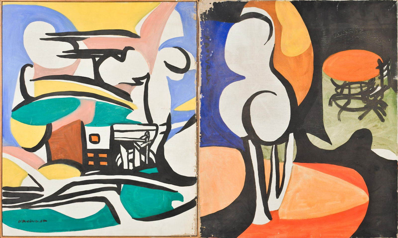 TWO ROLAND DORCELY OILS. (1 of 14)