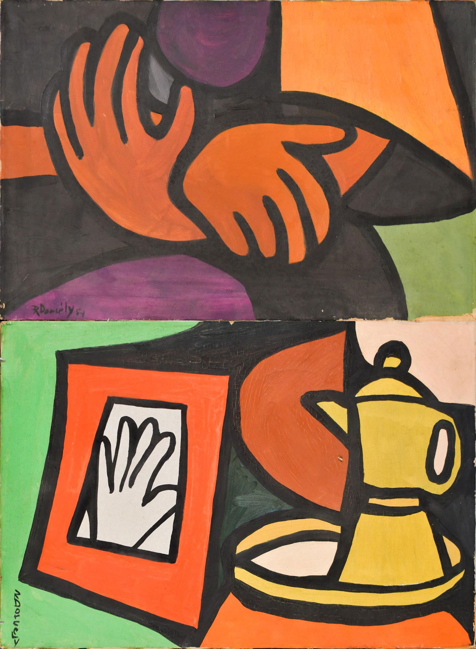 TWO ROLAND DORCELY OILS. (1 of 12)