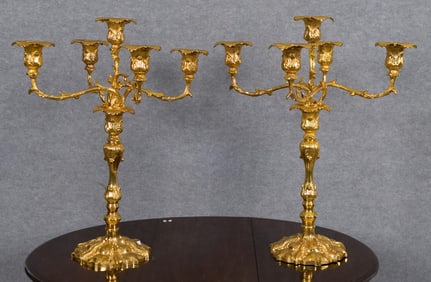 PR. MONUMENTAL GILT BRONZE CANDELABRAS.