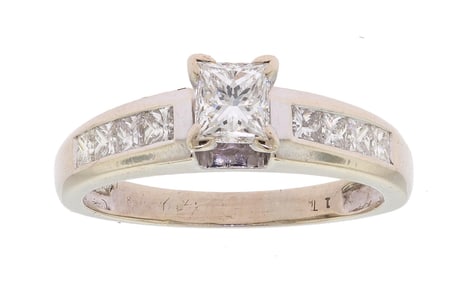 14K GOLD .65 CT. PRINCESS CUT ENGAGEMENT RING.