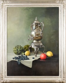 ROBERTO LUPETTI OIL, STILL LIFE WITH COFFEE URN.