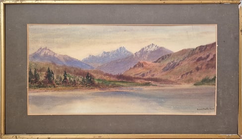 THOMAS MOWER MARTIN WATERCOLOR, SCOTTISH HIGHLANDS.