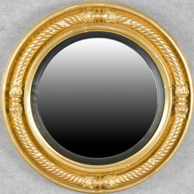 19TH C. CONVEX WALL MIRROR.