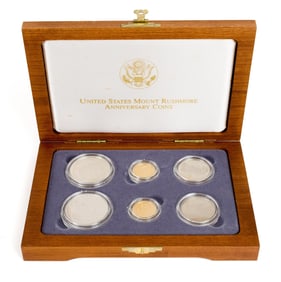 1991 MT. RUSHMORE SIX PIECE SET IN BOX.