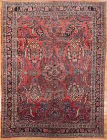 ANTIQUE PERSIAN SAROUK ROOM SIZE RUG.