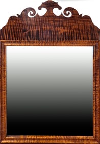 CONTEMPORARY TIGER MAPLE COURTING MIRROR.