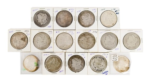 15 ASSORTED MORGAN SILVER DOLLARS