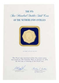 1976 200 GUILDERS GOLD NETHERLANDS COIN.