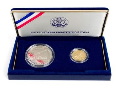 1987 CONSTITUTION TWO PIECE PROOF SET.
