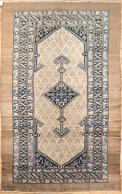 VINTAGE PERSIAN CAMEL HAIR RUG.