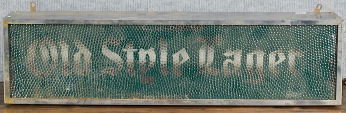 VINTAGE HEILEMAN BEER SIGN, OLD STYLE LAGER.