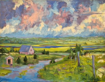 ELIZABETH CONGDON OIL, WINDMIST FARM STUDY.