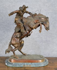 AFTER FREDERIC REMINGTON BRONCO BUSTER BRONZE.